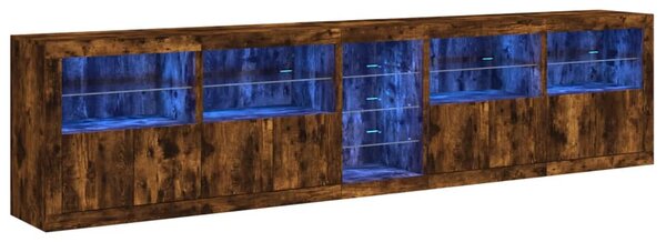 Příborník s LED osvětlením kouřový dub 283 x 37 x 67 cm 3209027
