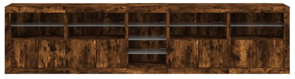 Příborník s LED osvětlením kouřový dub 283 x 37 x 67 cm 3209027