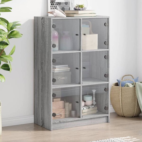 Highboard s dvířky šedý sonoma 68x37x109 cm kompozitní dřevo 3295855