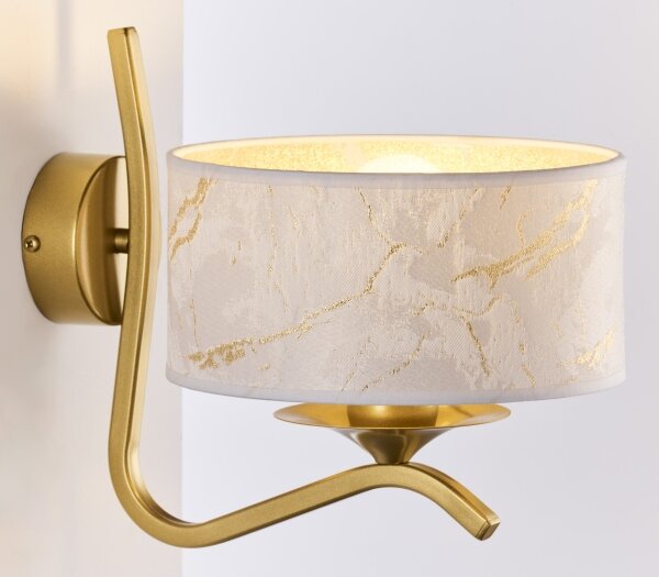 Jupiter 2111 - Nástěnná lampa KASZMIR 1xE27/15W/230V bílá/zlatá/dekor mramoru
