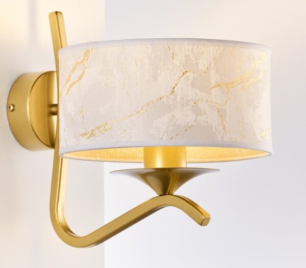 Jupiter 2111 - Nástěnná lampa KASZMIR 1xE27/15W/230V bílá/zlatá/dekor mramoru