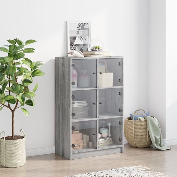 Highboard s dvířky šedý sonoma 68x37x109 cm kompozitní dřevo 3295855