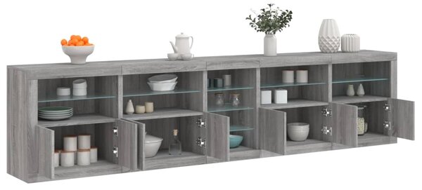 Příborník s LED osvětlením šedý sonoma 283 x 37 x 67 cm 3209028