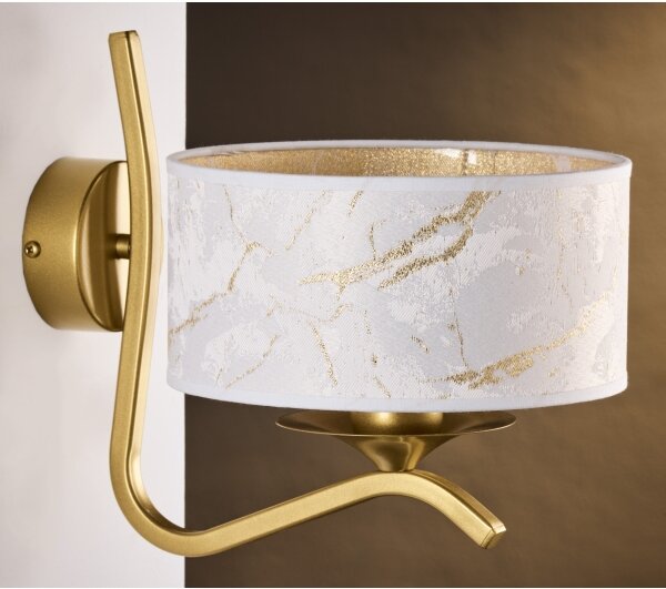 Jupiter 2111 - Nástěnná lampa KASZMIR 1xE27/15W/230V bílá/zlatá/dekor mramoru
