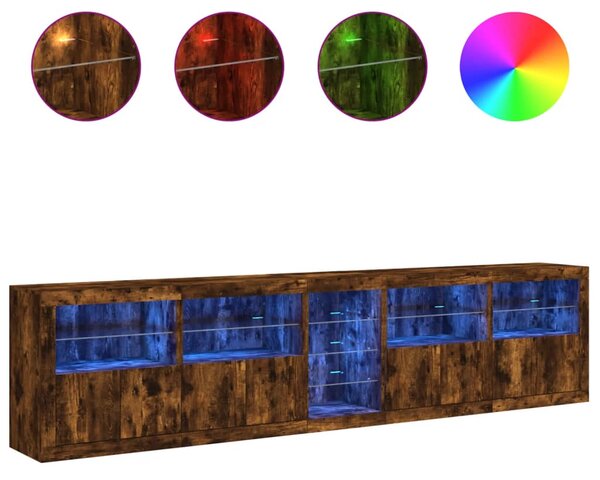 Příborník s LED osvětlením kouřový dub 283 x 37 x 67 cm 3209027