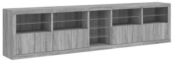 Příborník s LED osvětlením šedý sonoma 283 x 37 x 67 cm 3209028