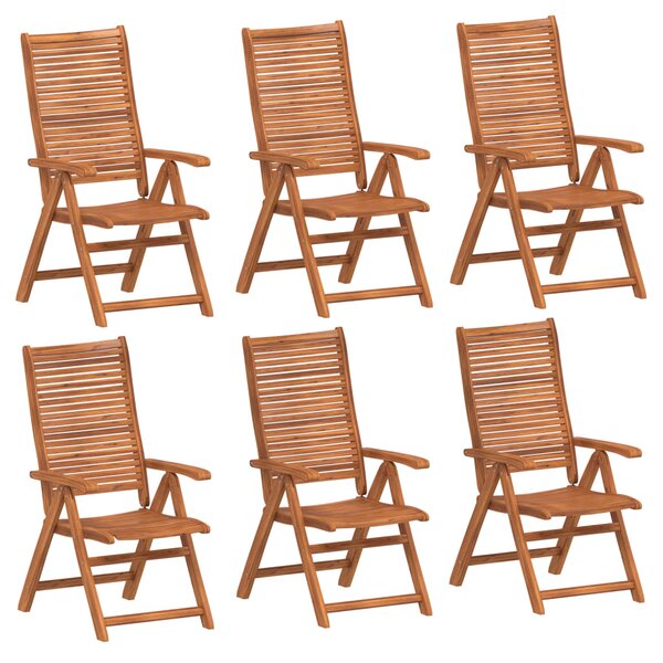 Skládací polohovací křesla 6 ks 56x72x107 cm masivní akácie 3214478