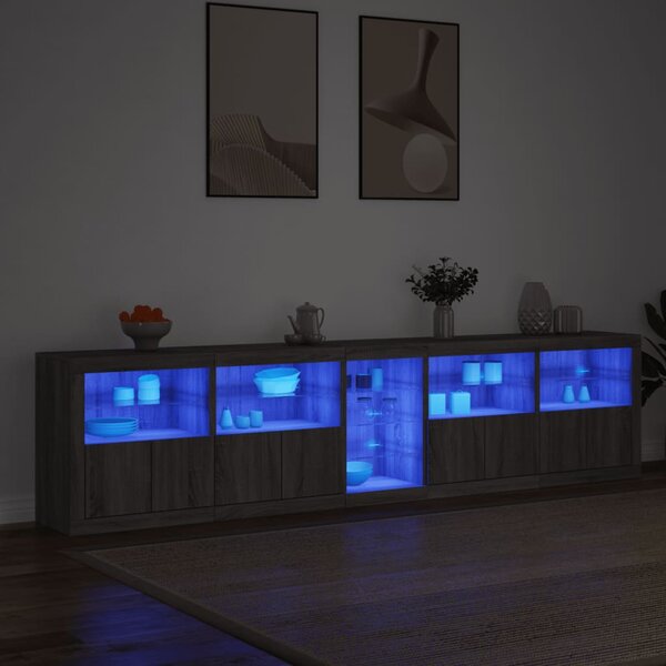 Příborník s LED osvětlením šedý sonoma 283 x 37 x 67 cm 3209028