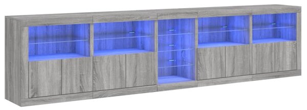 Příborník s LED osvětlením šedý sonoma 283 x 37 x 67 cm 3209028