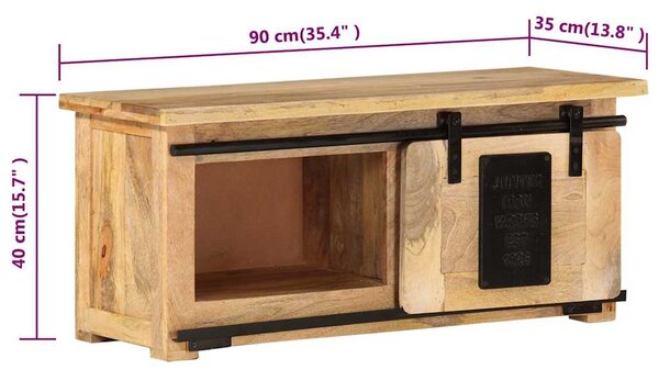 TV stolek 90 x 35 x 40 cm masivní mangovníkové dřevo 321570