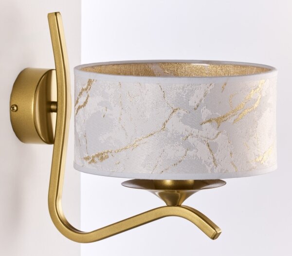 Jupiter 2111 - Nástěnná lampa KASZMIR 1xE27/15W/230V bílá/zlatá/dekor mramoru