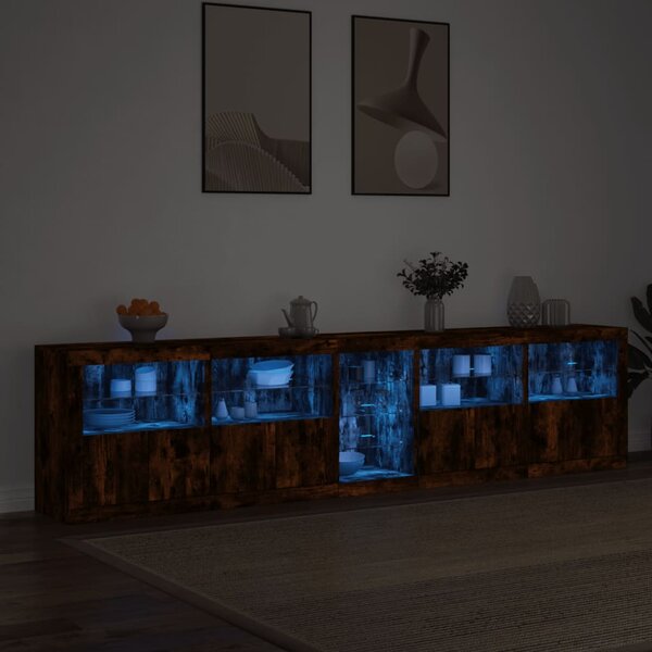 Příborník s LED osvětlením kouřový dub 283 x 37 x 67 cm 3209027