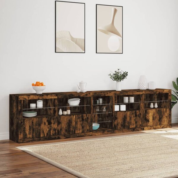 Příborník s LED osvětlením kouřový dub 283 x 37 x 67 cm 3209027