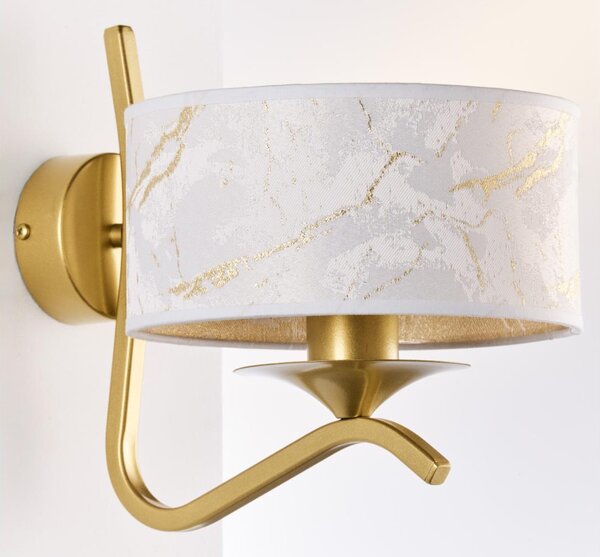 Jupiter 2111 - Nástěnná lampa KASZMIR 1xE27/15W/230V bílá/zlatá/dekor mramoru