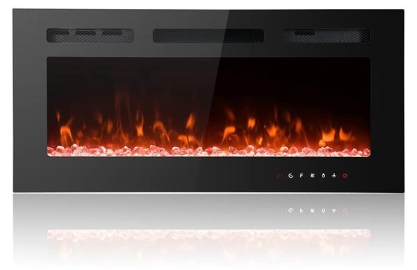 Elektrický krb - 102 cm - 1800 W - Černá - Vestavný, nástěnný nebo volně stojící krb