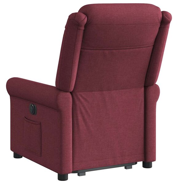 Zvedací polohovací křeslo vínové textil 3303317