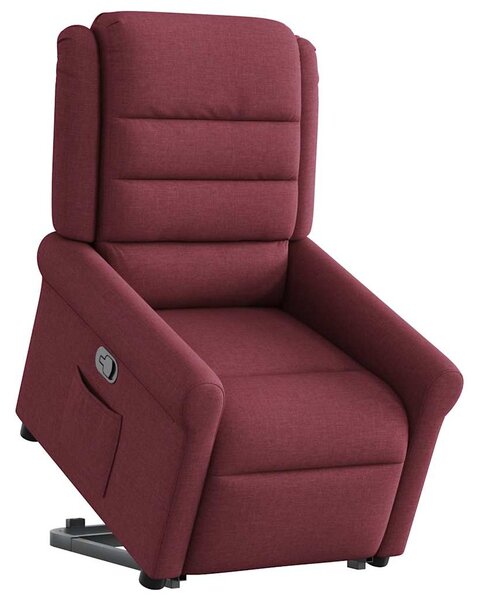 Zvedací polohovací křeslo vínové textil 3303317
