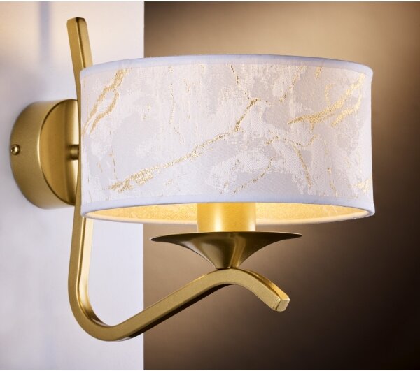 Jupiter 2111 - Nástěnná lampa KASZMIR 1xE27/15W/230V bílá/zlatá/dekor mramoru