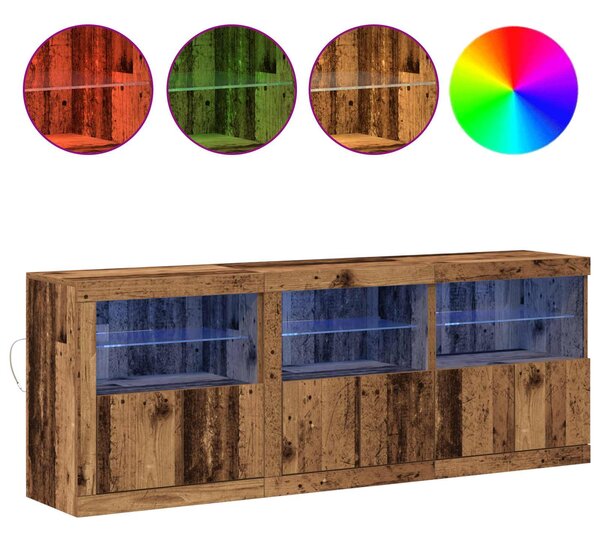 LED komoda Staré dřevo 181 x 37 x 67 cm Kompozitní dřevo 3333111