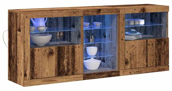 LED komoda Staré dřevo 162 x 37 x 67 cm Kompozitní dřevo 3333115