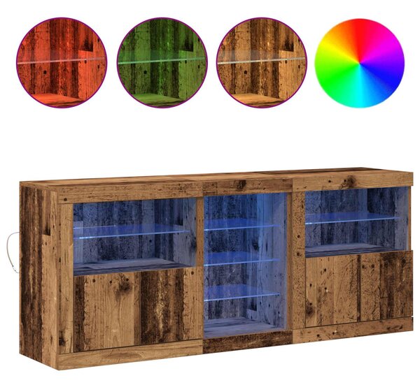 LED komoda Staré dřevo 162 x 37 x 67 cm Kompozitní dřevo 3333115