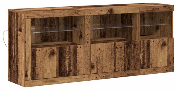 LED komoda Staré dřevo 162 x 37 x 67 cm Kompozitní dřevo 3333110