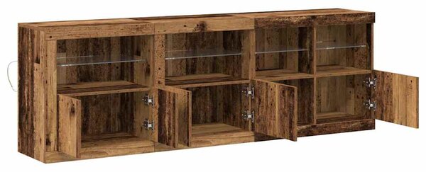 LED komoda Staré dřevo 202 x 37 x 67 cm Kompozitní dřevo 3333112