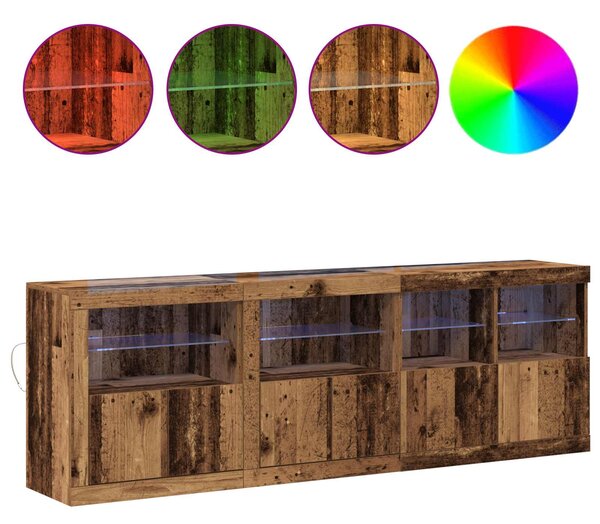 LED komoda Staré dřevo 202 x 37 x 67 cm Kompozitní dřevo 3333112