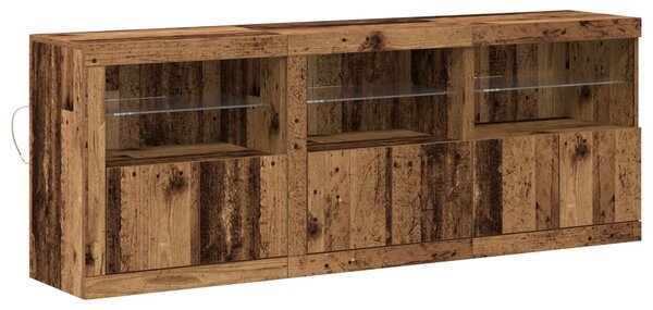 LED komoda Staré dřevo 181 x 37 x 67 cm Kompozitní dřevo 3333111