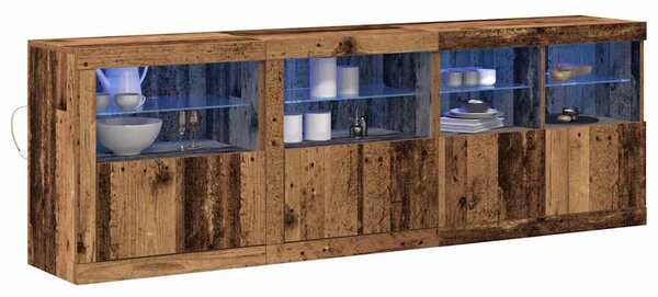 LED komoda Staré dřevo 202 x 37 x 67 cm Kompozitní dřevo 3333112
