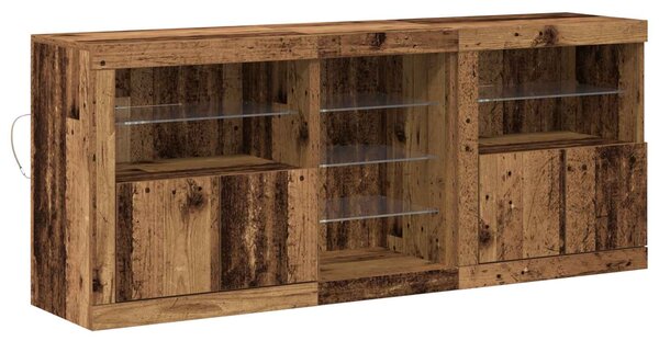 LED komoda Staré dřevo 162 x 37 x 67 cm Kompozitní dřevo 3333115