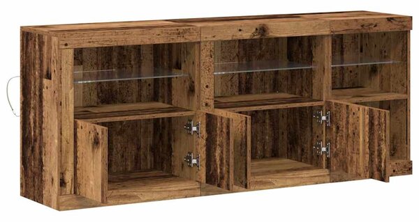 LED komoda Staré dřevo 162 x 37 x 67 cm Kompozitní dřevo 3333110