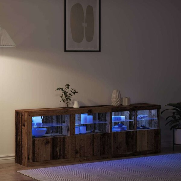 LED komoda Staré dřevo 202 x 37 x 67 cm Kompozitní dřevo 3333112