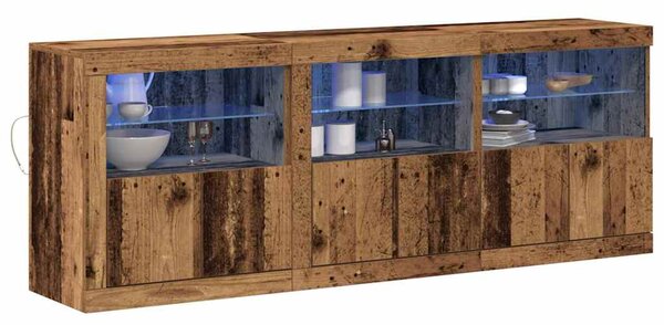 LED komoda Staré dřevo 181 x 37 x 67 cm Kompozitní dřevo 3333111