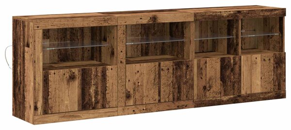 LED komoda Staré dřevo 202 x 37 x 67 cm Kompozitní dřevo 3333112