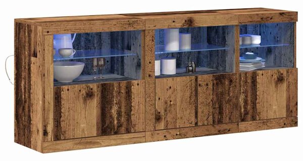 LED komoda Staré dřevo 162 x 37 x 67 cm Kompozitní dřevo 3333110