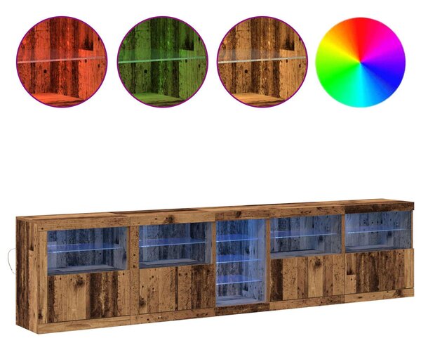 LED komoda Staré dřevo 283 x 37 x 67 cm Kompozitní dřevo 3333114