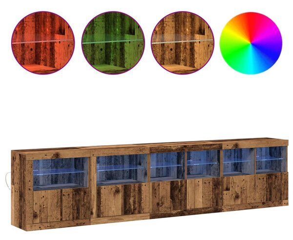 LED komoda Staré dřevo 283 x 37 x 67 cm Kompozitní dřevo 3333113