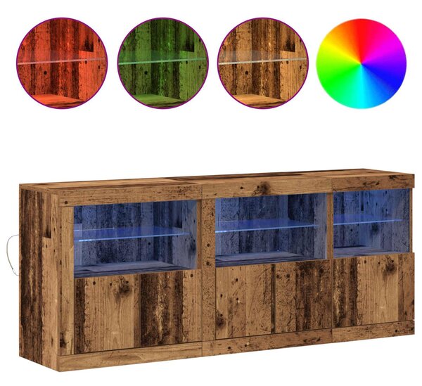 LED komoda Staré dřevo 162 x 37 x 67 cm Kompozitní dřevo 3333110