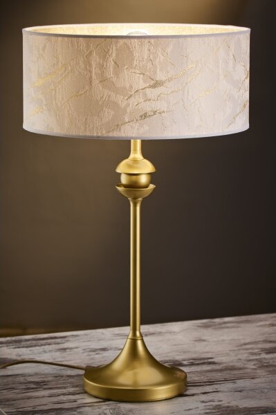 Jupiter 2112 - Stolní lampa KASZMIR 1xE27/15W/230V bílá/zlatá/dekor mramoru