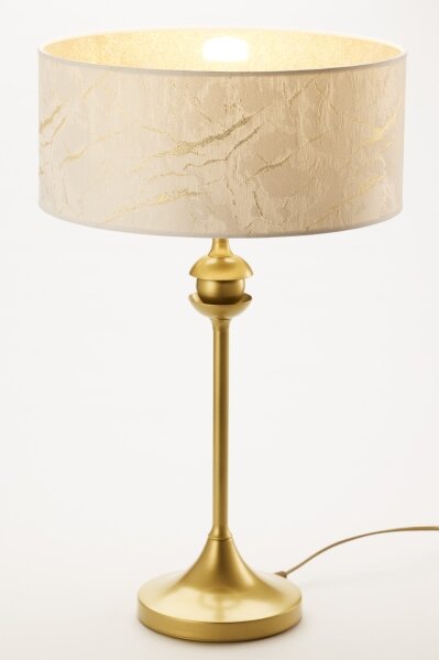 Jupiter 2112 - Stolní lampa KASZMIR 1xE27/15W/230V bílá/zlatá/dekor mramoru
