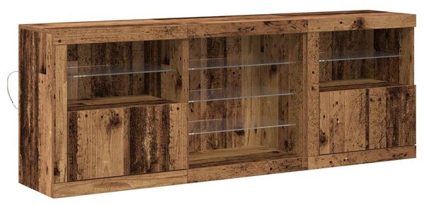 LED komoda Staré dřevo 181,5 x 37 x 67 cm Kompozitní dřevo 3333116