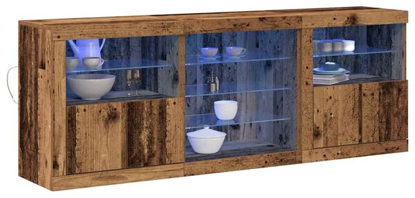 LED komoda Staré dřevo 181,5 x 37 x 67 cm Kompozitní dřevo 3333116