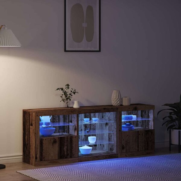 LED komoda Staré dřevo 181,5 x 37 x 67 cm Kompozitní dřevo 3333116
