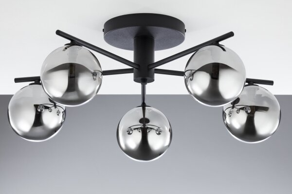 Jupiter 2048 - Přisazený lustr PRATO 5xG9/14W/230V černá/kouřová šedá