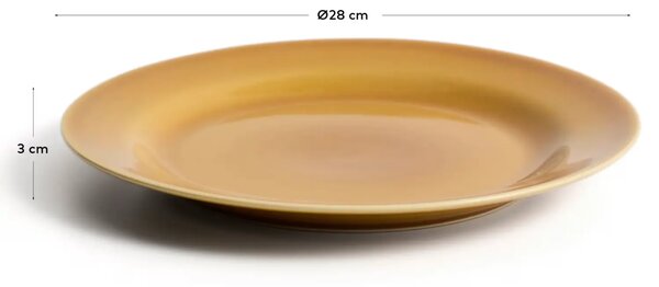 Kave Home Žlutý talíř Selune Ø28 cm