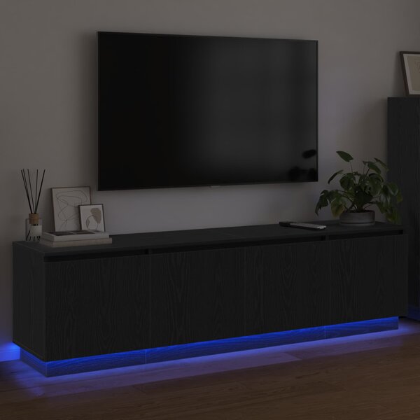 Televizní skříň 180 x 38 x 49 cm Černý dub Kompozitní dřevo 3376145