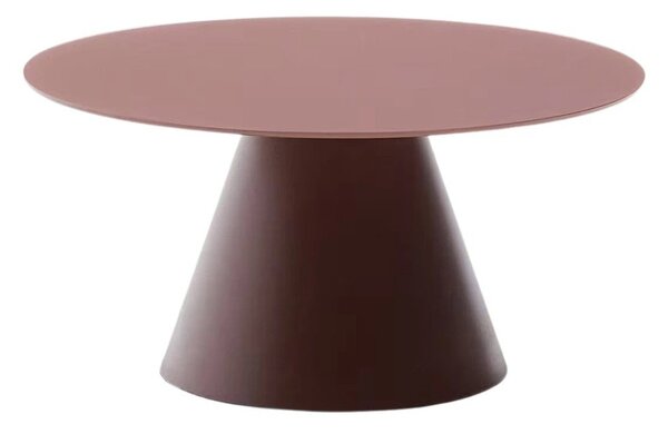 Kulatý konferenční stolek se skleněnou deskou v terakotové barvě ø 80 cm Wilshire – Kave Home