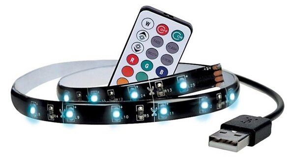 Solight WM504 - SADA 2x LED RGB Pásek pro TV s ovladačem IP65 LED/USB 50cm