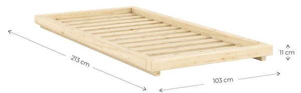 Jednolůžková postel z borovicového dřeva bez čela s roštem 90x200 cm v přírodní barvě Dock – Karup